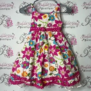 RMLA dress flowers pop art Floral Kids Dress with Pink Accents